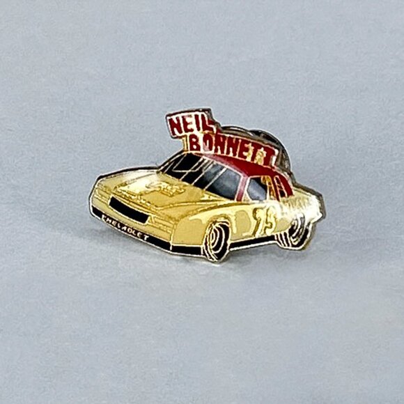 VTG Neil Bonnett Chevrolet #75 Yellow Red White Hat/Jacket/Lapel Pin - Picture 1 of 8